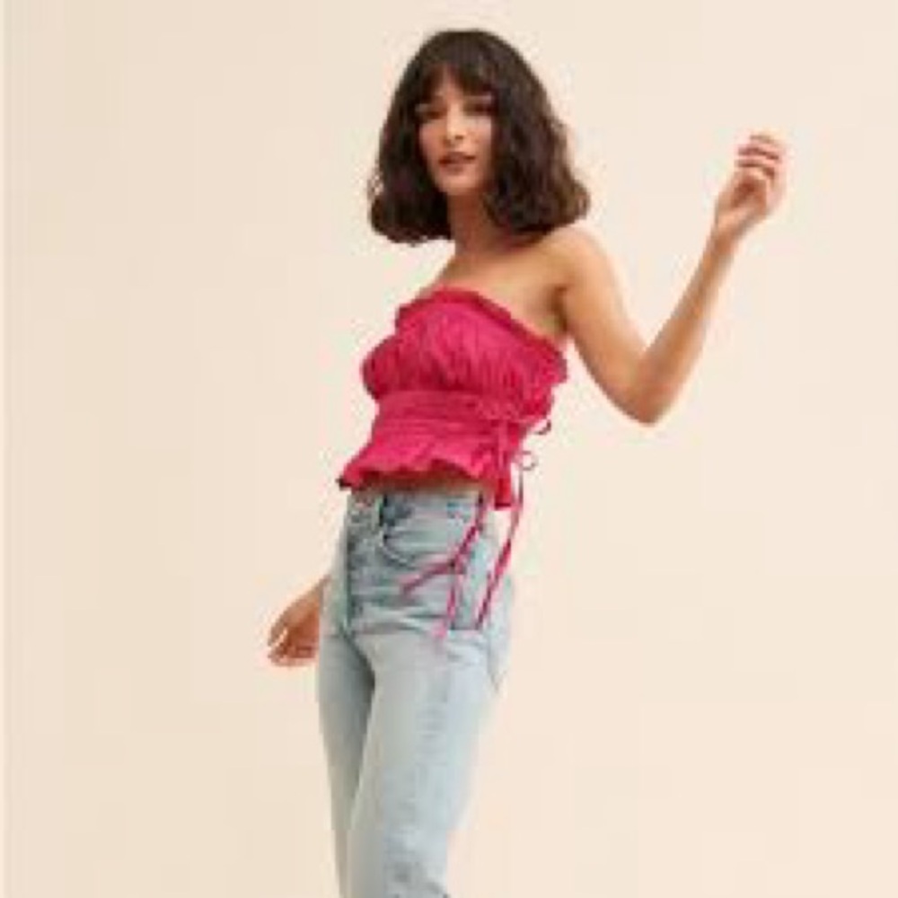 Free People‎ Gabby Tube Top Punch Beachy - Picture 2 of 11